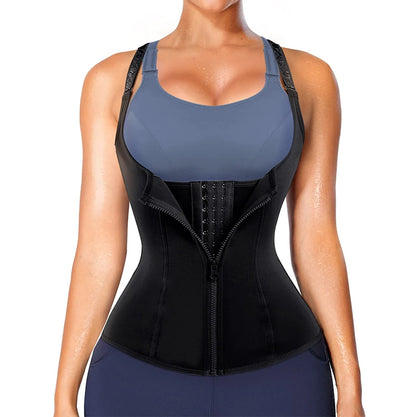 Corsets for Women Waist Trainer Zipper Vest Sports Girdle Tummy Control Body Shaper Cincher Workout Tank Top Loss Weigth Slim