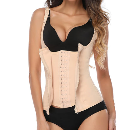 Corsets for Women Waist Trainer Zipper Vest Sports Girdle Tummy Control Body Shaper Cincher Workout Tank Top Loss Weigth Slim