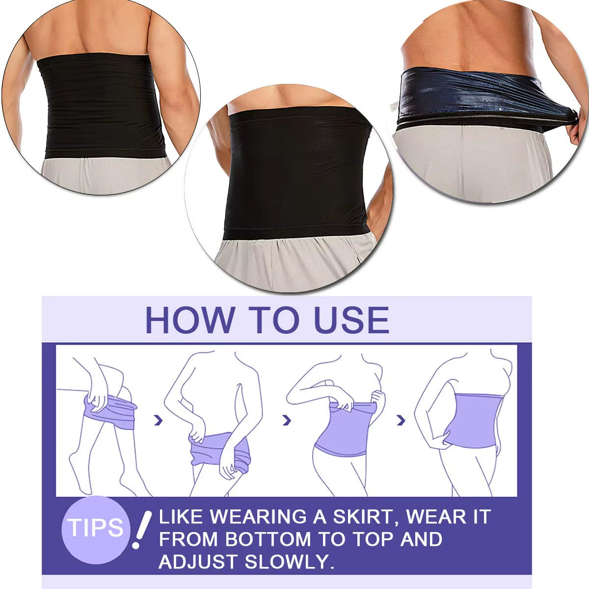 Men Waist Trainer Sauna Vest Sweat Body Shaper Slimming Polymer Weight Loss Zipper Tank Top Premium Workout Waist Cincher Belt